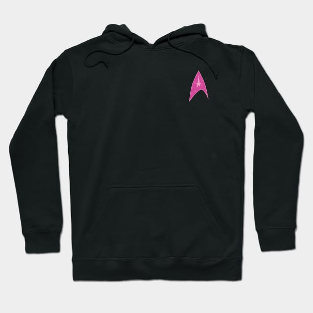 Pocket (combadge) size - Starfleet Delta with pink ribbons - Fanart for the cure Hoodie by Amalgam000